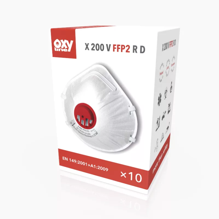 Μάσκα Σωματιδίων FFP2 R D με Βαλβίδα Oxyline X 200 V