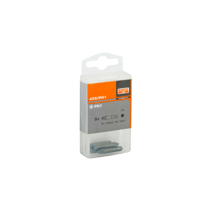 Μύτη κατσαβιδιού PH0 100 τεμ. 25 mm 5/32" 45S/PH0-IP BAHCO