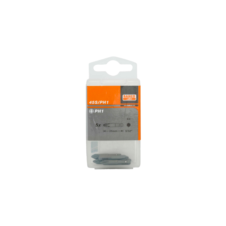 Μύτη κατσαβιδιού PH1 2 τεμ. 25 mm 5/32" 45S/PH1-2P BAHCO
